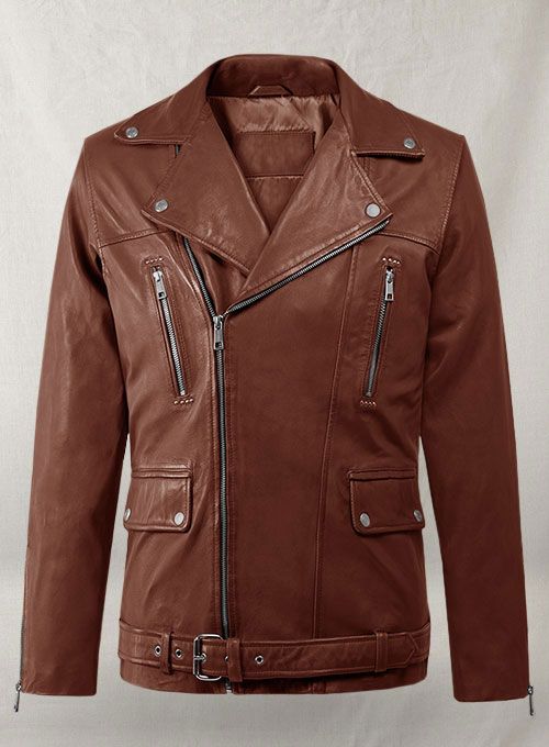 DAUNTLESS TAN BIKER LEATHER JACKET