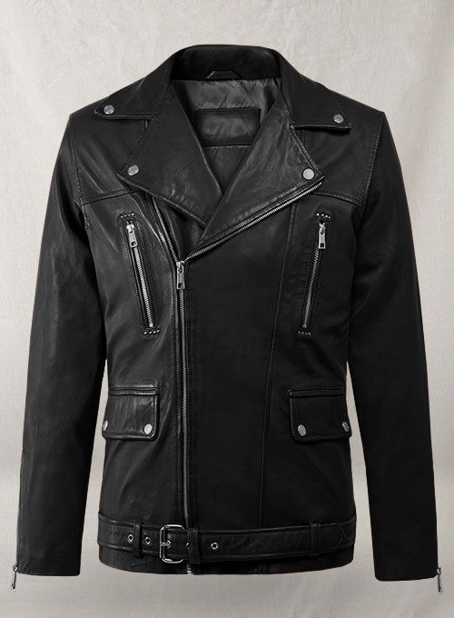 DAUNTLESS BLACK BIKER LEATHER JACKET