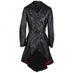 DOUBLE BREASTED GOTHIC RAVEN BLACK COAT