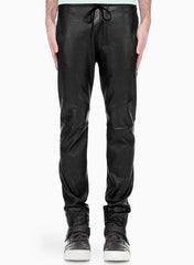 DRAWSTRING DESIGNER LEATHER PANTS