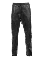 DRAWSTRING DESIGNER LEATHER PANTS