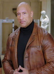 DWAYNE JOHNSON RED NOTICE LEATHER TRENCH COAT