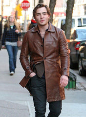 ED WESTWICK LEATHER TRENCH COAT