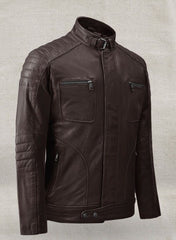 FIREFLY MOTO BROWN BIKER LEATHER JACKET