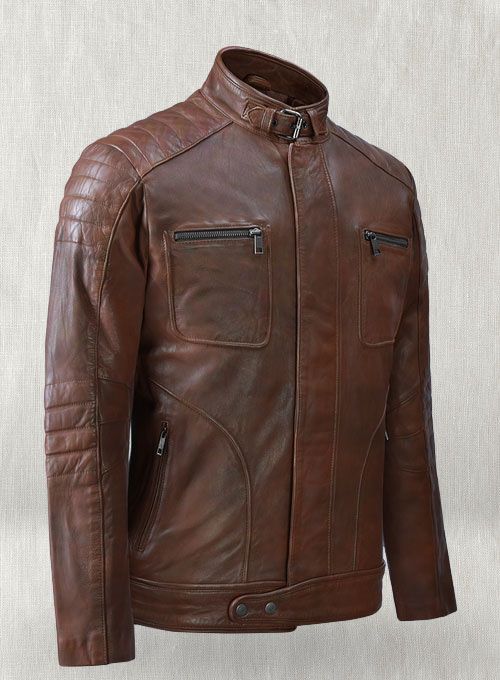 FIREFLY MOTO SPANISH BROWN BIKER LEATHER JACKET