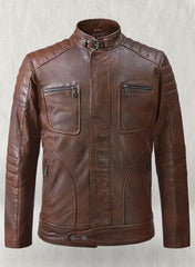 FIREFLY MOTO SPANISH BROWN BIKER LEATHER JACKET