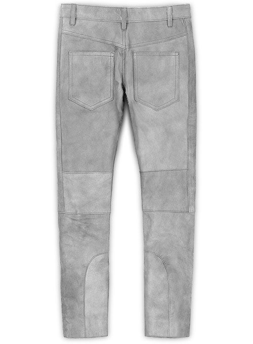 HARBOR GRAY LEATHER BIKER JEANS