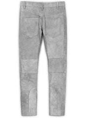 HARBOR GRAY LEATHER BIKER JEANS