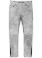 HARBOR GRAY LEATHER BIKER JEANS