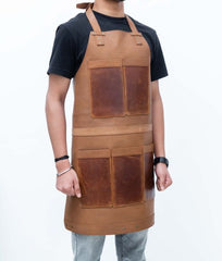 BROWN LEATHER APRON