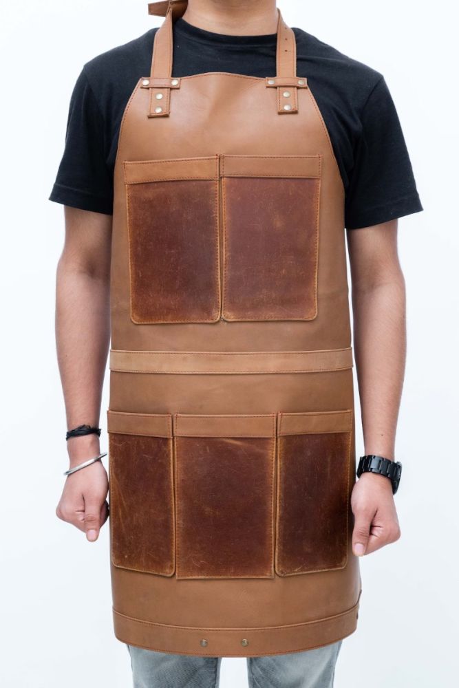 BROWN LEATHER APRON