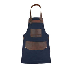 LEATHER BLUE CANVAS APRON