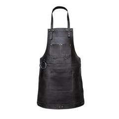 CHOCOLATE BROWN LEATHER APRON