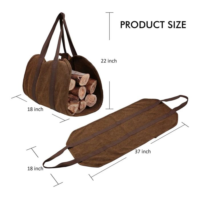 LARGE WATERPROOF CANVAS FIREWOOD CARRIER