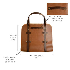 Full Grain Leather Wood Log Carrier