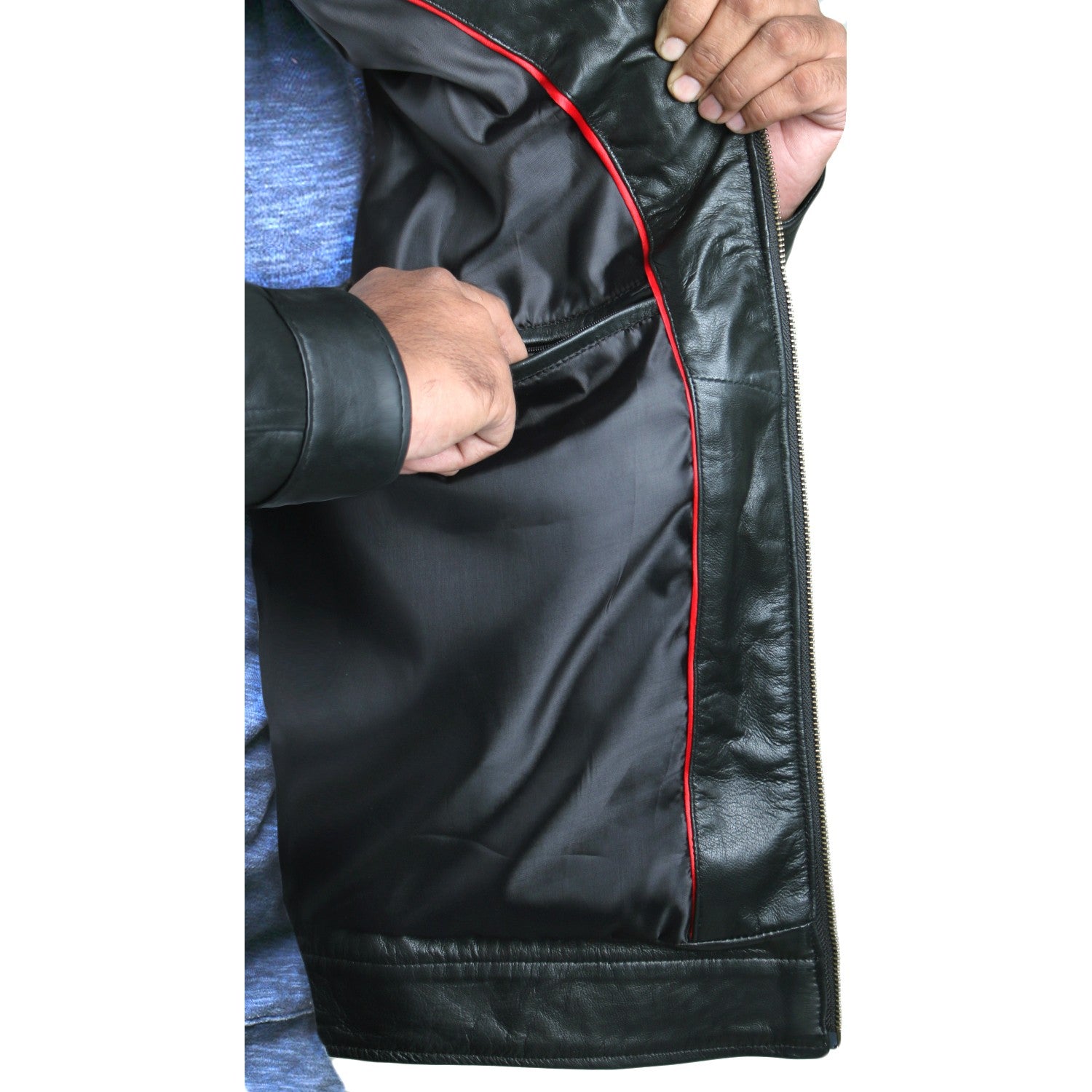 Men's Black Lambskin Leather Long Coat