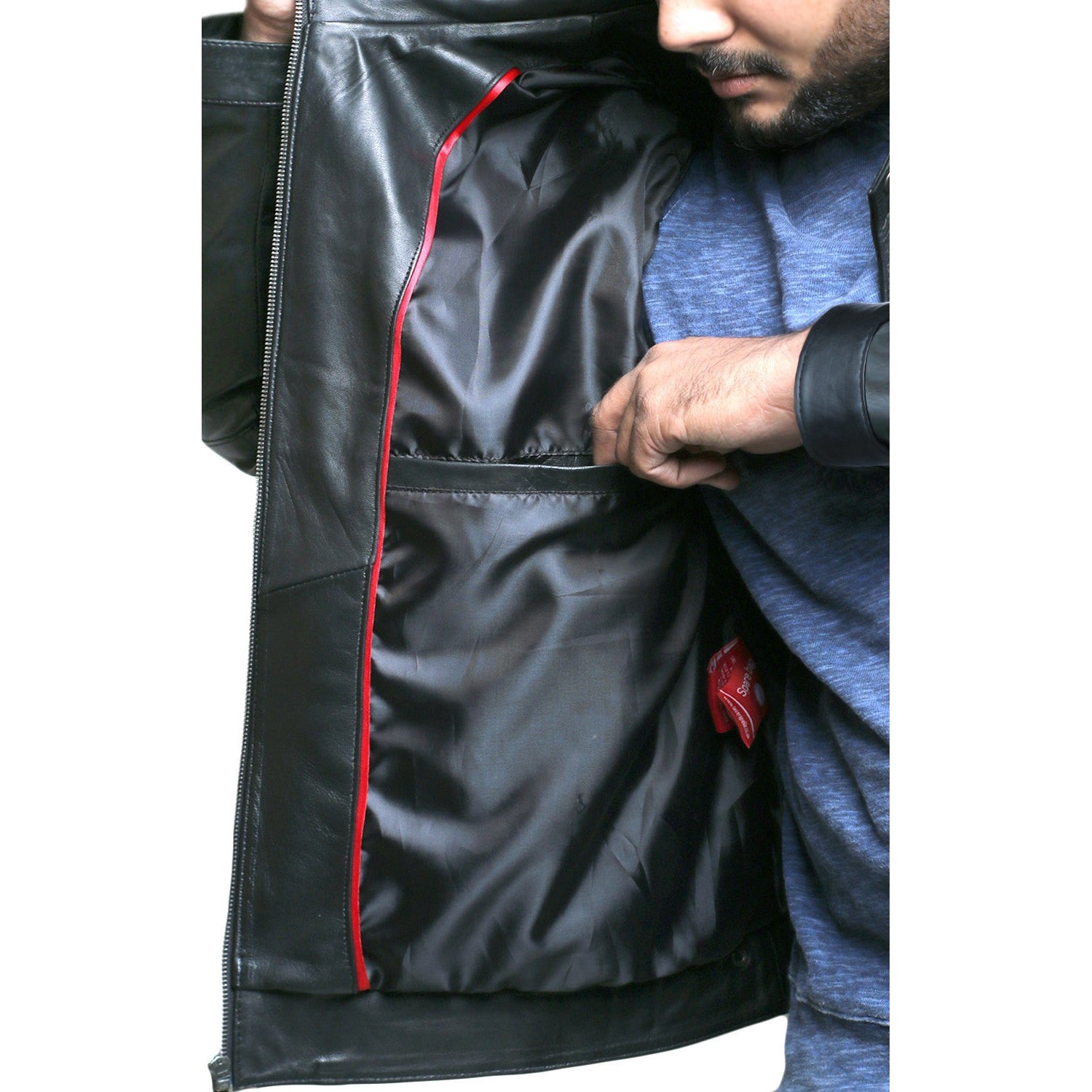 Men's Black Lambskin Leather Long Coat