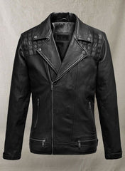 IRONWOOD BLACK BIKER LEATHER JACKET