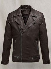 IRONWOOD BROWN BIKER LEATHER JACKET