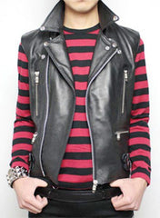 BARRETT LEATHER BIKER VEST