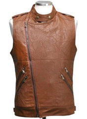 CAMEL WOMAN LEATHER VEST