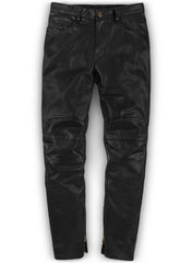 LEATHER BIKER JEANS