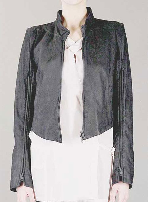 MAISON RUNWAY WOMEN'S DENIM LEATHER JACKET