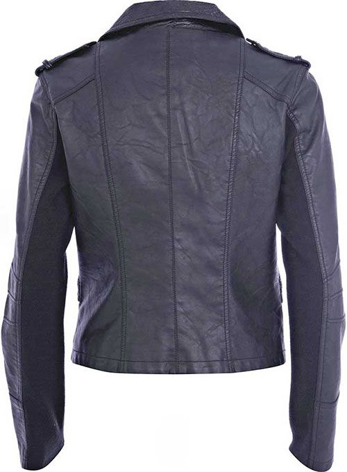 LADIES ANTHRACITE BLACK LEATHER JACKET