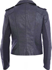 LADIES ANTHRACITE BLACK LEATHER JACKET