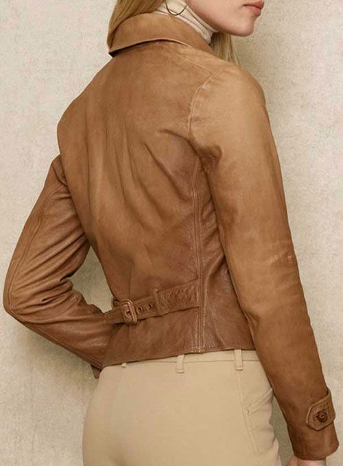 TAN LADIES VINTAGE LEATHER JACKET