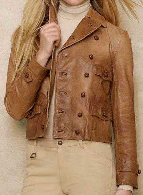 TAN LADIES VINTAGE LEATHER JACKET