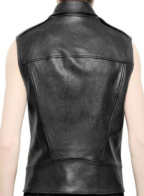 FAUX LEATHER BIKER VEST