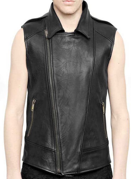 FAUX LEATHER BIKER VEST