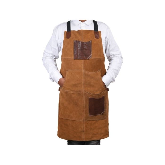 ARUCAS SUEDE APRON - CARAMEL BROWN