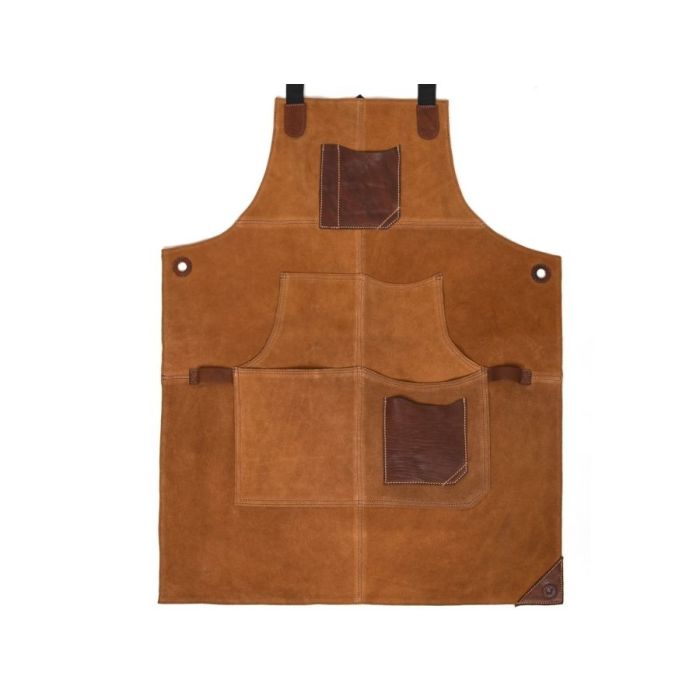 ARUCAS SUEDE APRON - CARAMEL BROWN