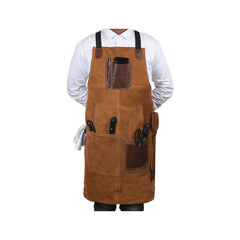 ARUCAS SUEDE APRON - CARAMEL BROWN