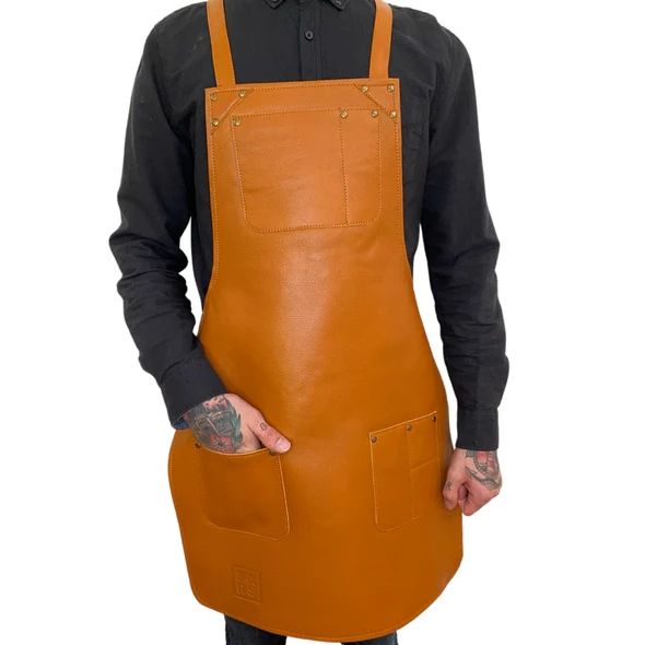 LIGHT BROWN LEATHER APRON