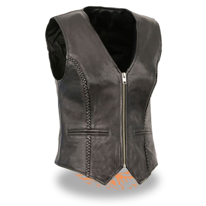 ZIPPER FRONT BRAIDED VEST