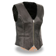 Zipper Front Braided Vest