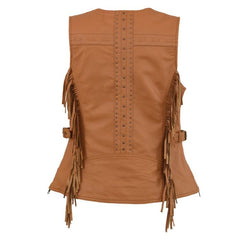 SADDLE TAN SNAP FRONT VEST