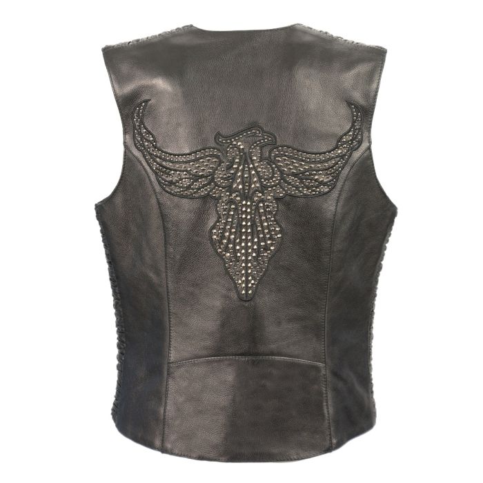 Studding & Embroidery Snap Front Vest