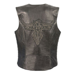 STUDDING & EMBROIDERY SNAP FRONT VEST