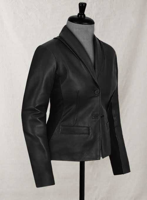 MODERN STRETCH LEATHER BLAZER