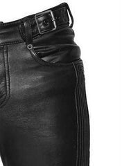 ELECTRIC ZIPPER MONO LEATHER PANTS