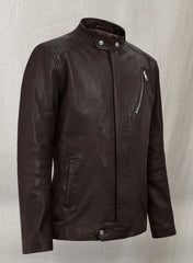 MOTORAD BROWN BIKER LEATHER JACKET