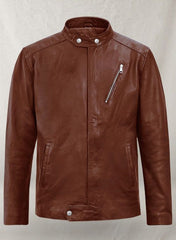 MOTORAD TAN BIKER LEATHER JACKET