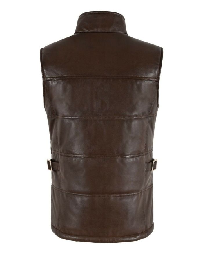 WOMENS BROWN LEATHER VEST