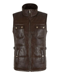 WOMENS BROWN LEATHER VEST