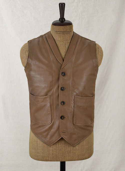 SHAWL LAPEL LEATHER VEST