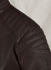 SHOTGUN BROWN MOTO LEATHER JACKET